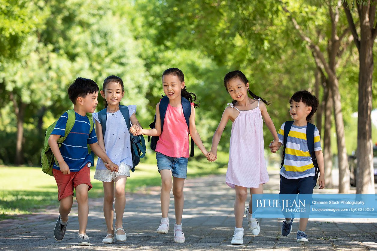 Chinese children going to school