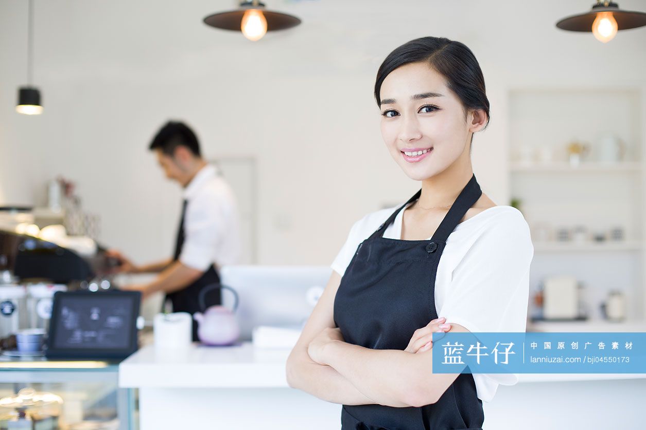 咖啡店女服务员肖像