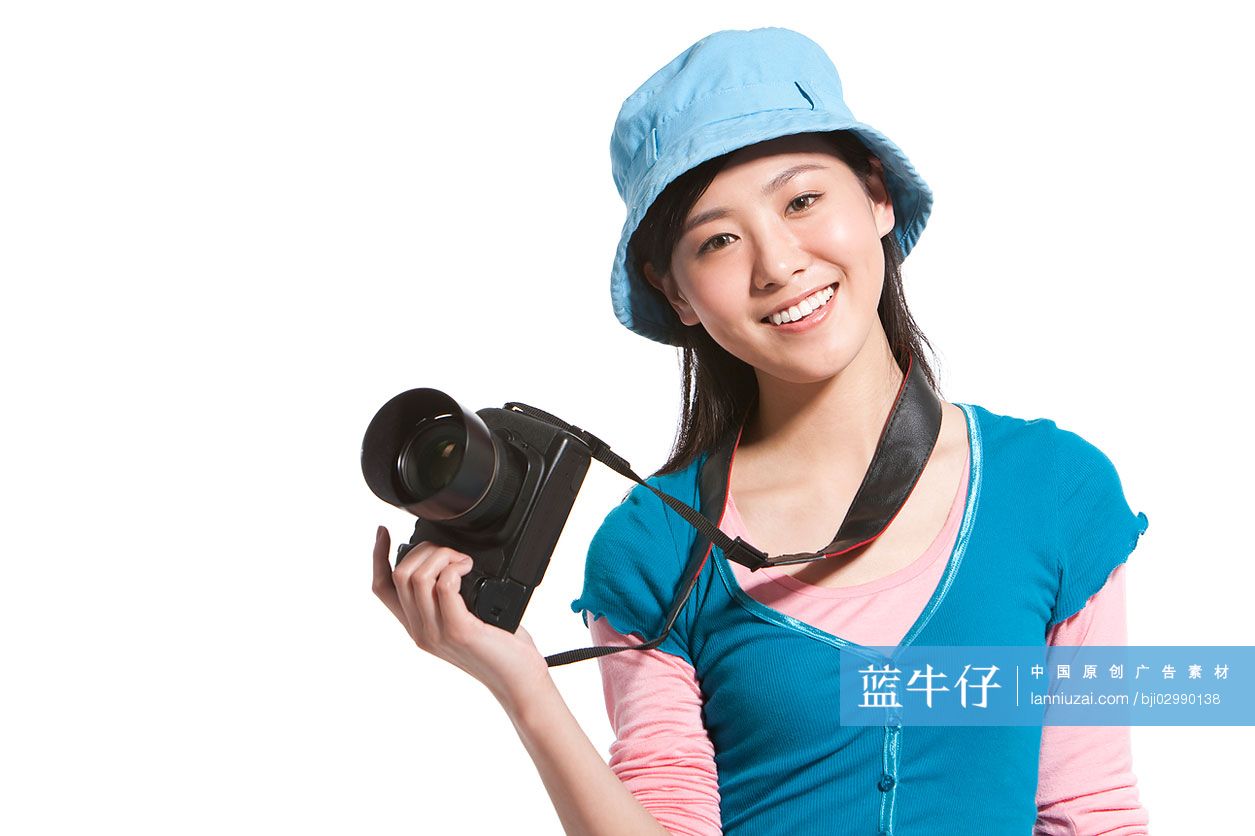 青年女子和相机