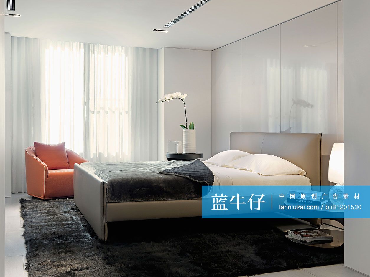 Interior of contemporary bedroom