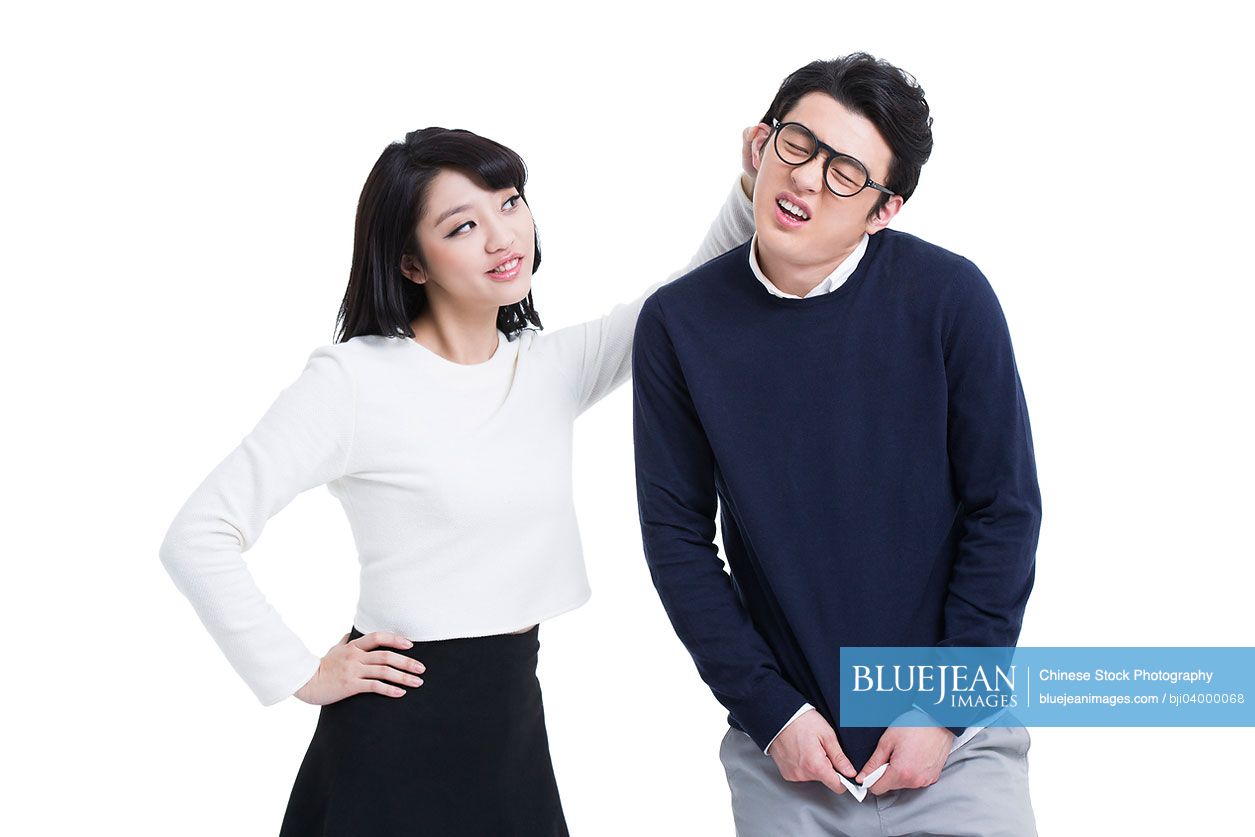 Humorous young Chinese couple
