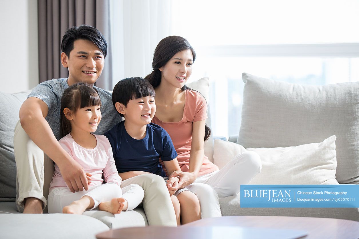 Happy young Chinese family