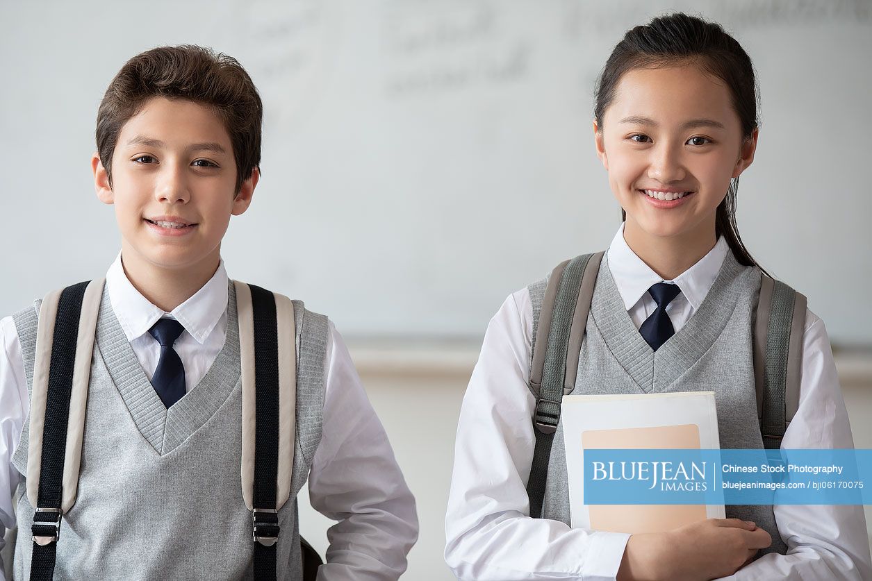 Students standing in classroom