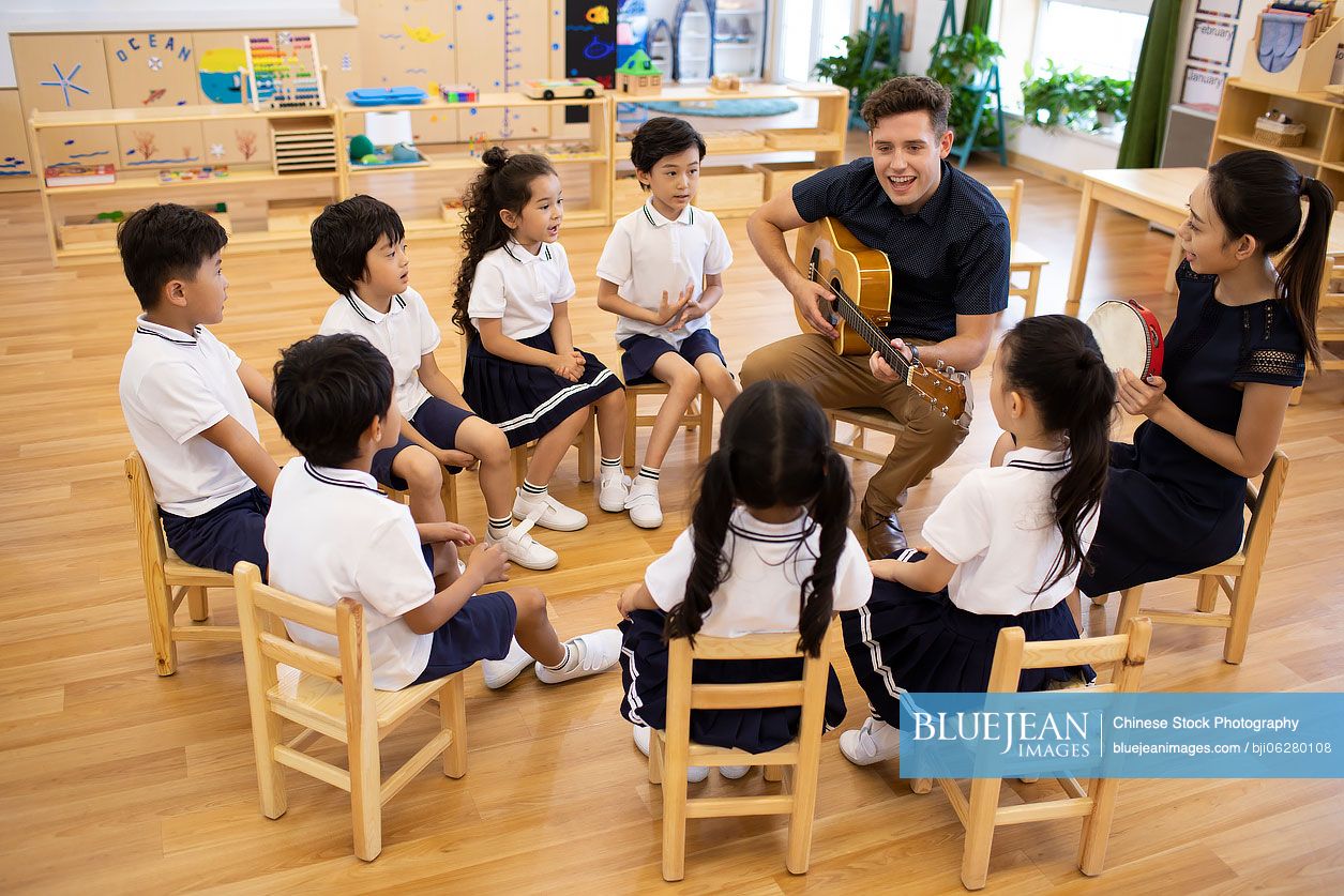 Music class in kindergarten