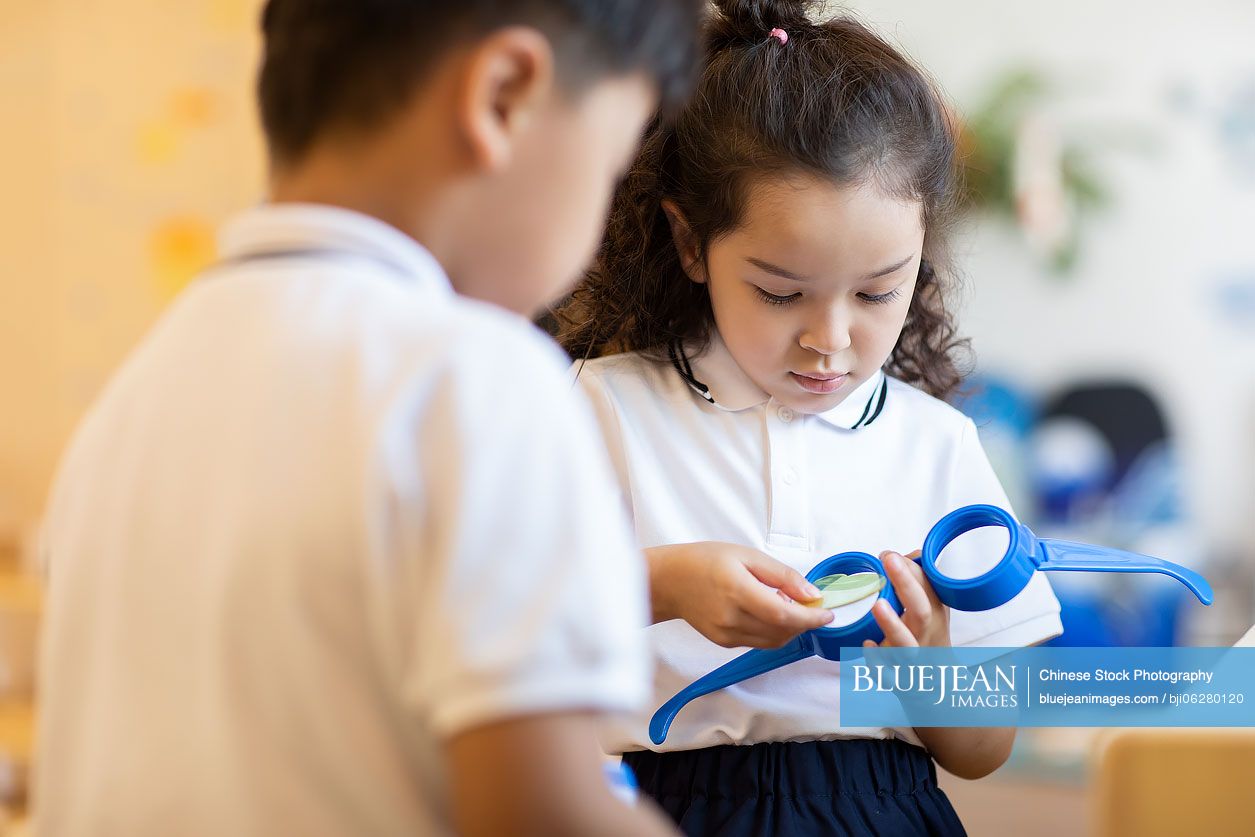 Children playing in classroom