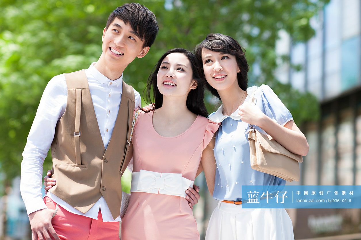 快乐的时尚年轻人-原创广告素材图片-蓝牛仔