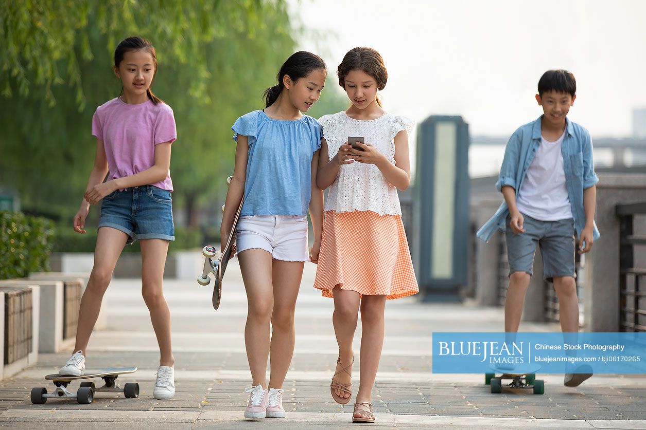 Teenagers having fun outdoors