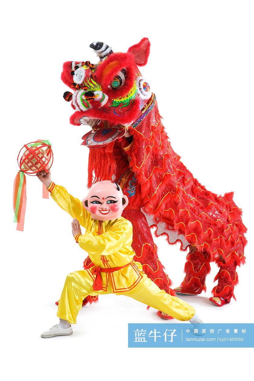 大头娃娃逗红醒狮