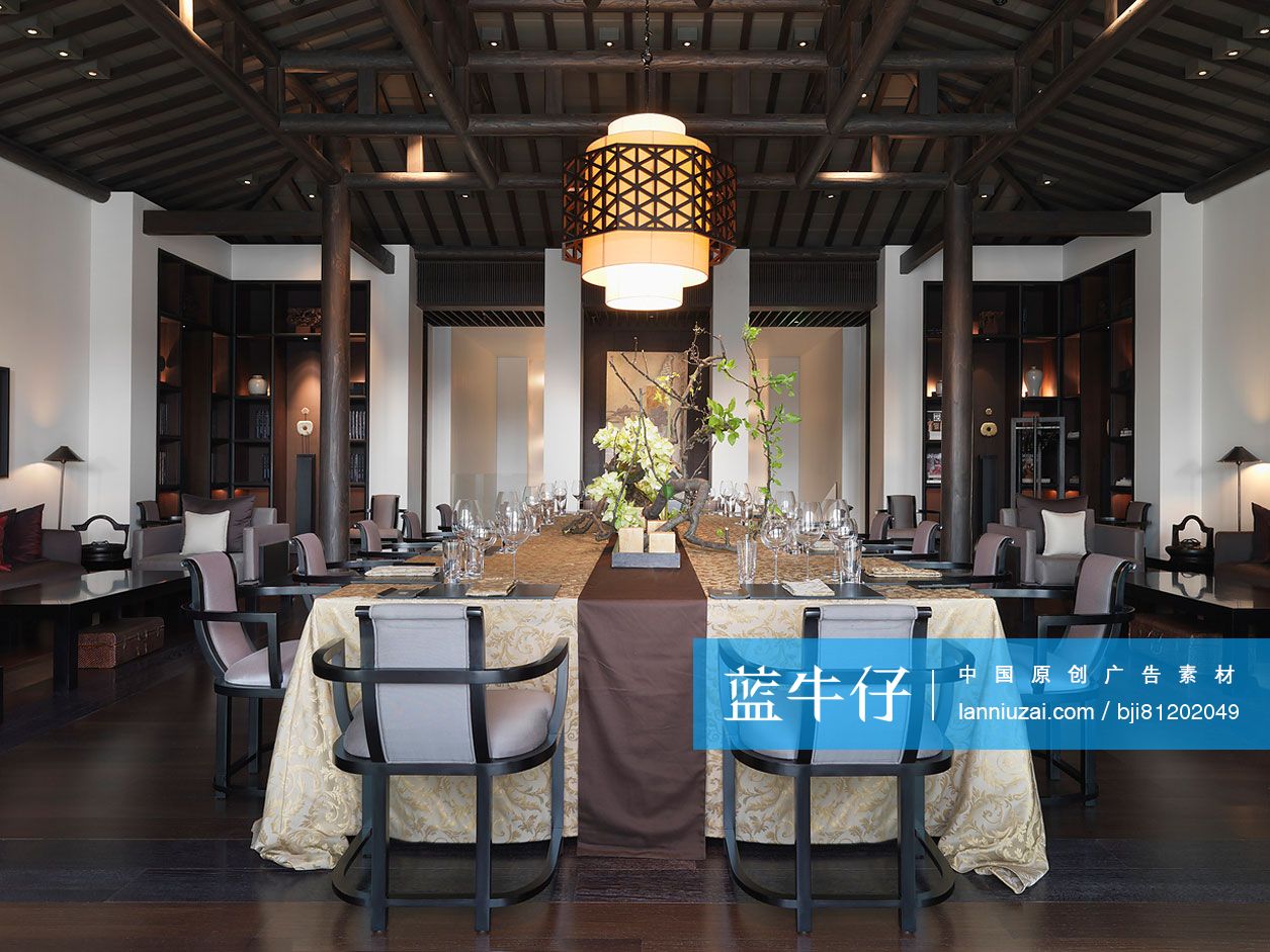 Large dining table in elegant dining room