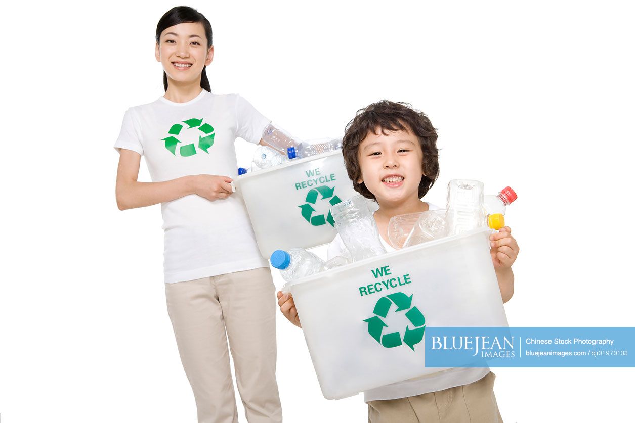 Portrait of eco-friendly Chinese kids