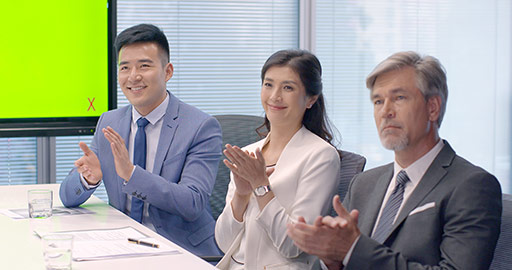 Successful business people having a meeting in office room,4K