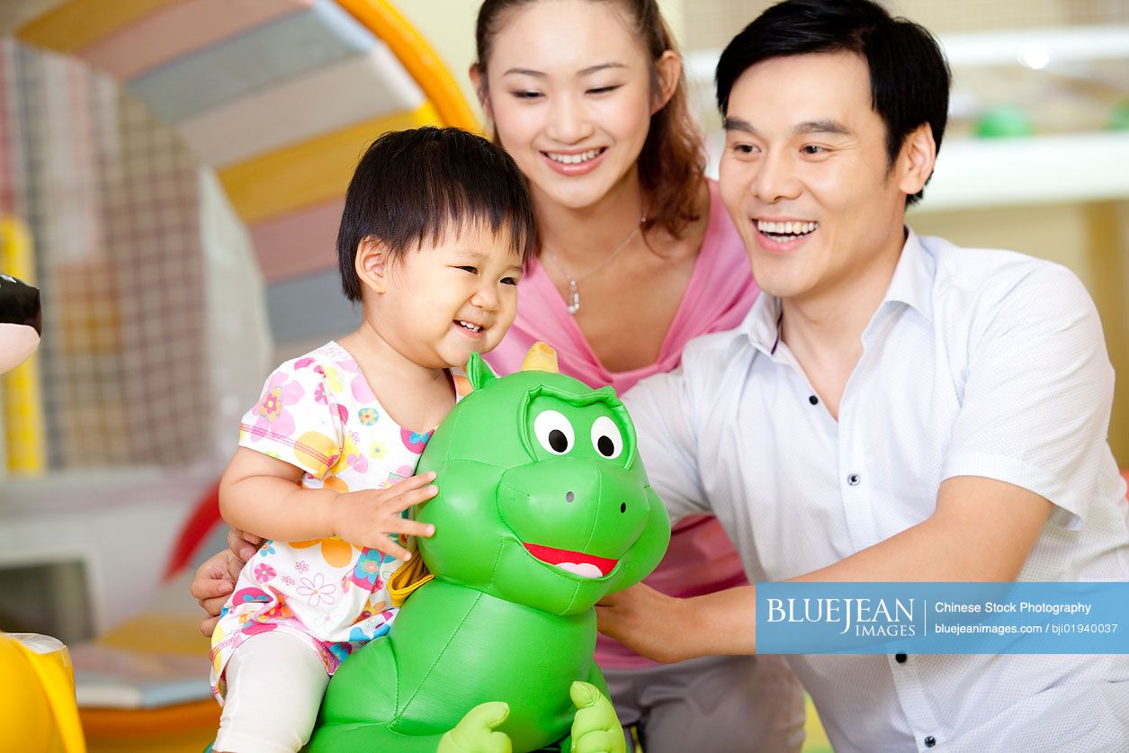 Chinese family playing together
