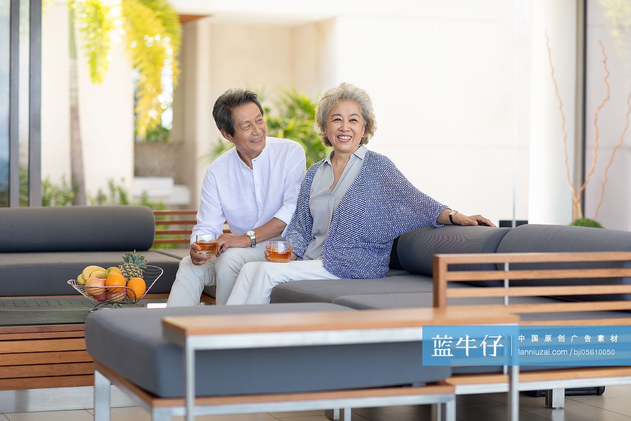 中老年夫妇在餐馆喝酒干杯-蓝牛仔影像-中国原创广告影像素材