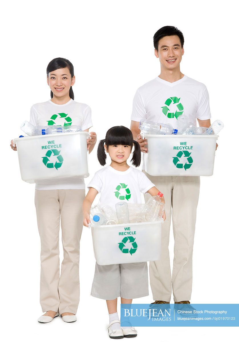 Portrait of an eco-friendly Chinese family