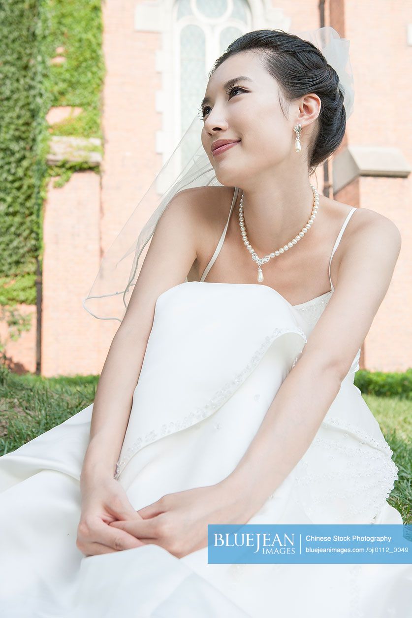 Young Chinese bride on her wedding day