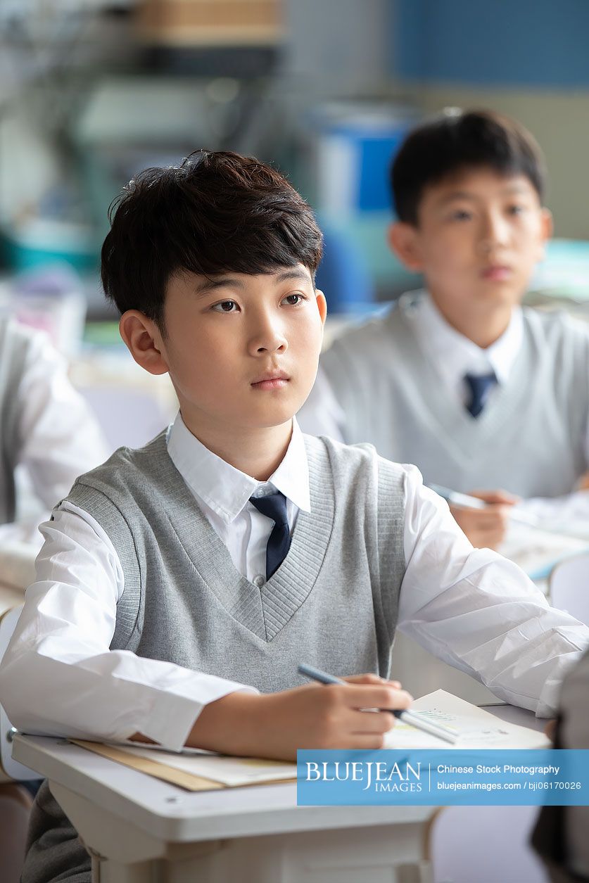 Chinese students learning in classroom