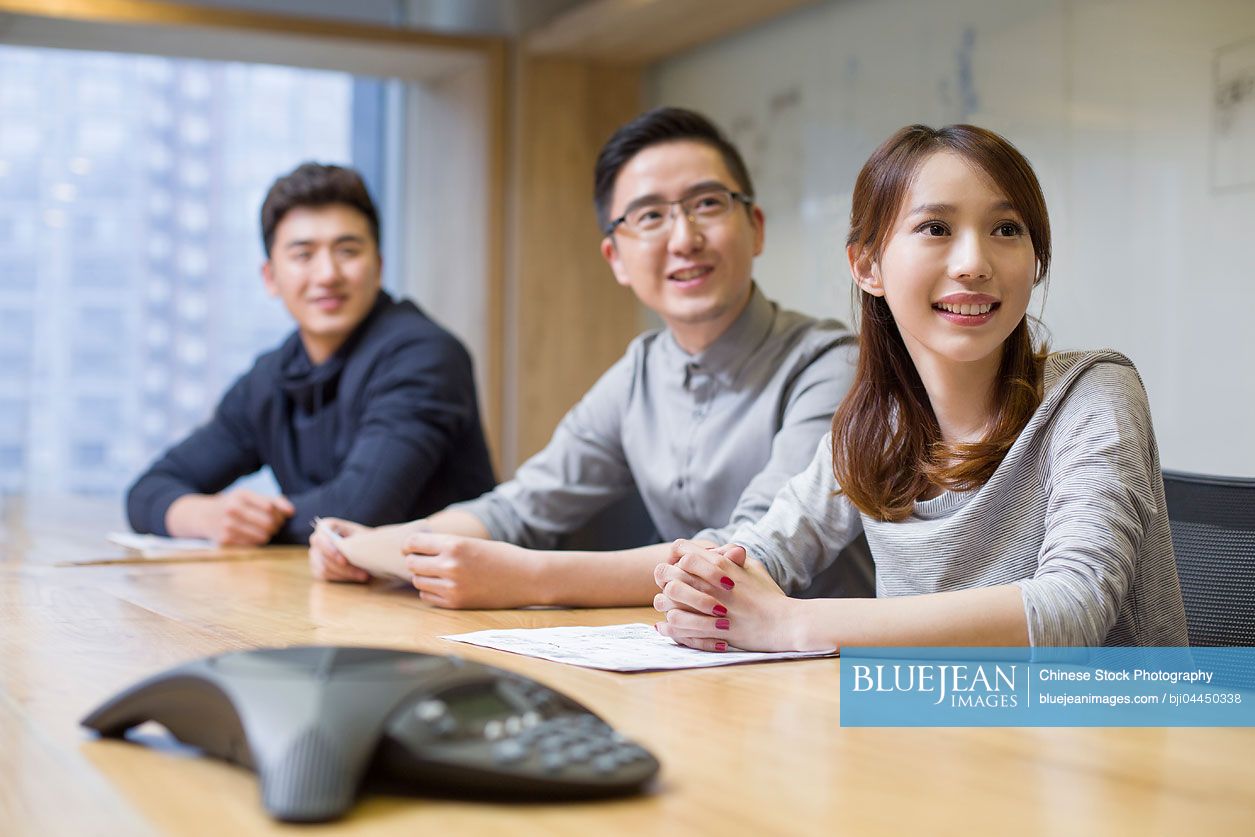 Chinese business people having a meeting in board room