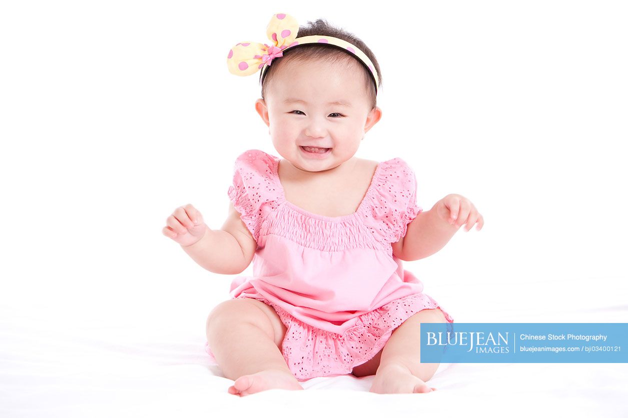 Portrait of adorable Chinese baby girl