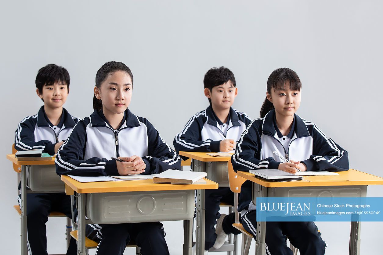 Chinese students learning in classroom