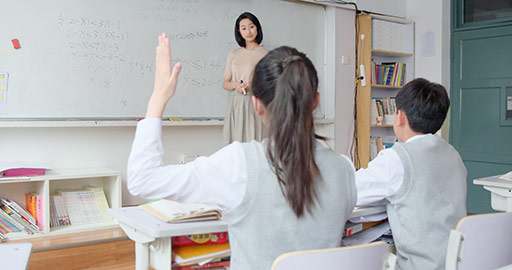 Young Chinese teacher teaching a class,4K