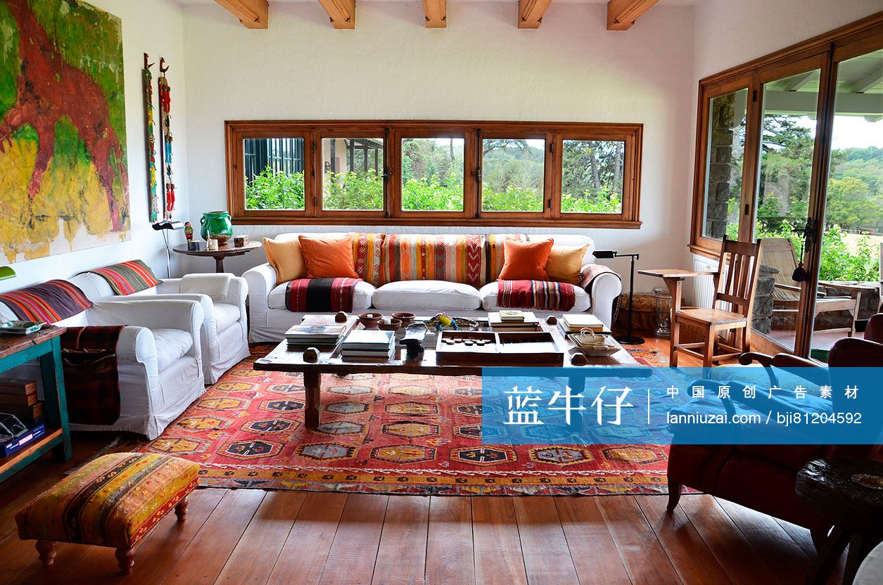 Sofa and coffee table in traditional home