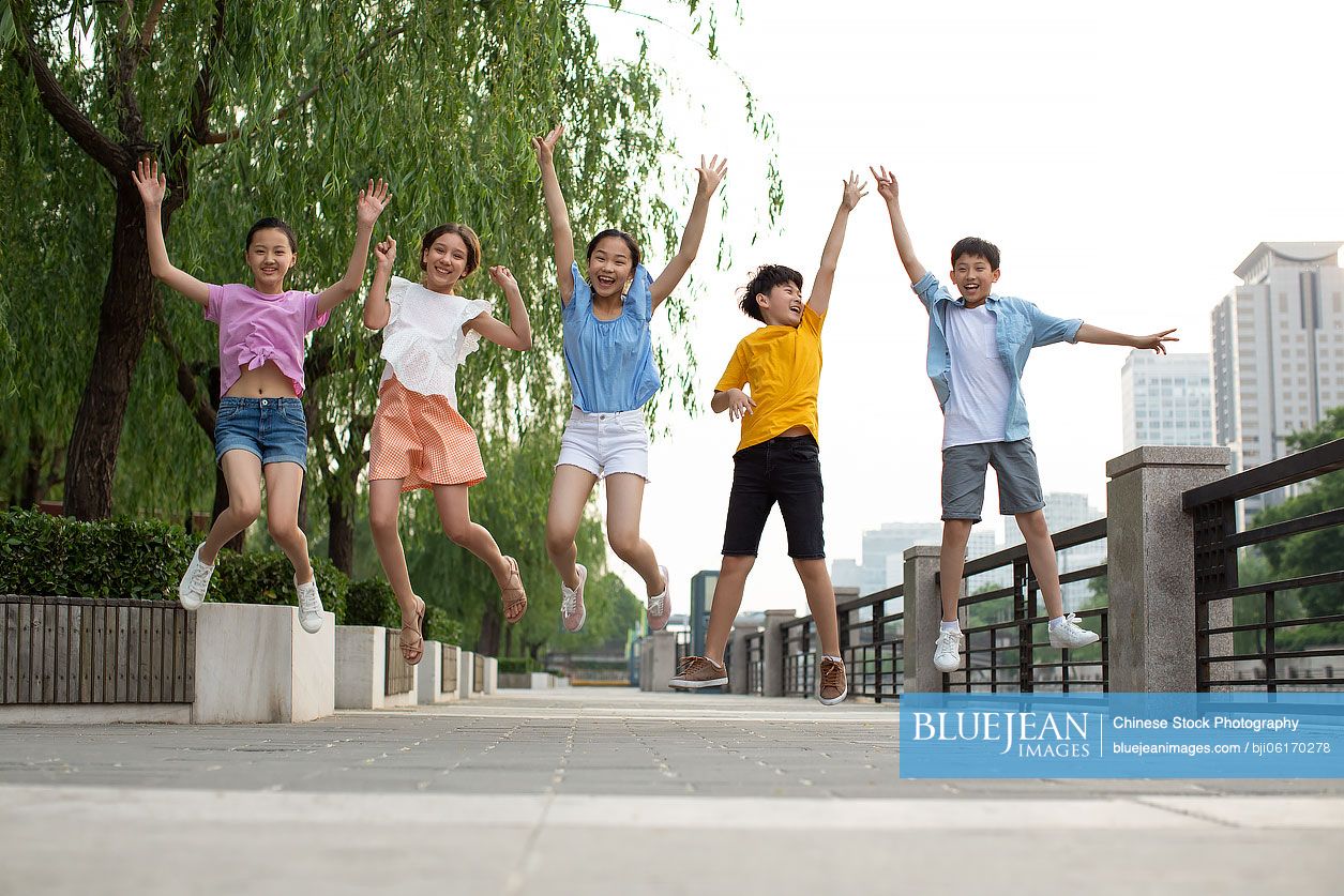 Teenagers having fun outdoors