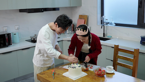 Young couple enjoying a special birthday celebration