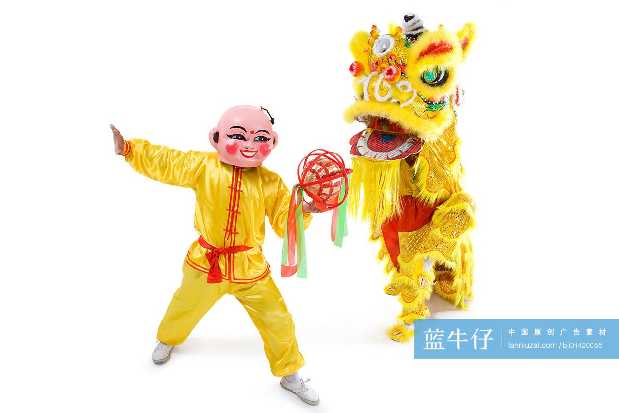 大头娃娃逗黄醒狮