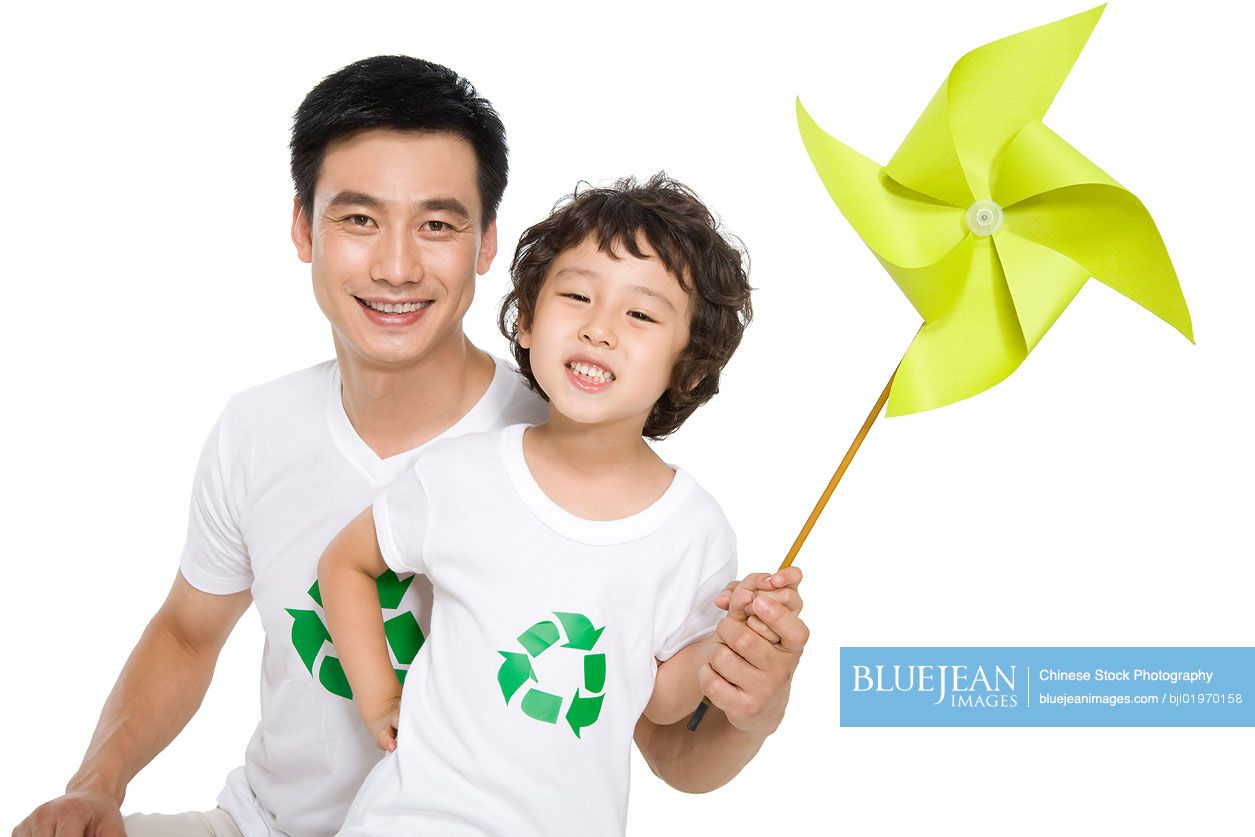 Portrait of an eco-friendly Chinese family