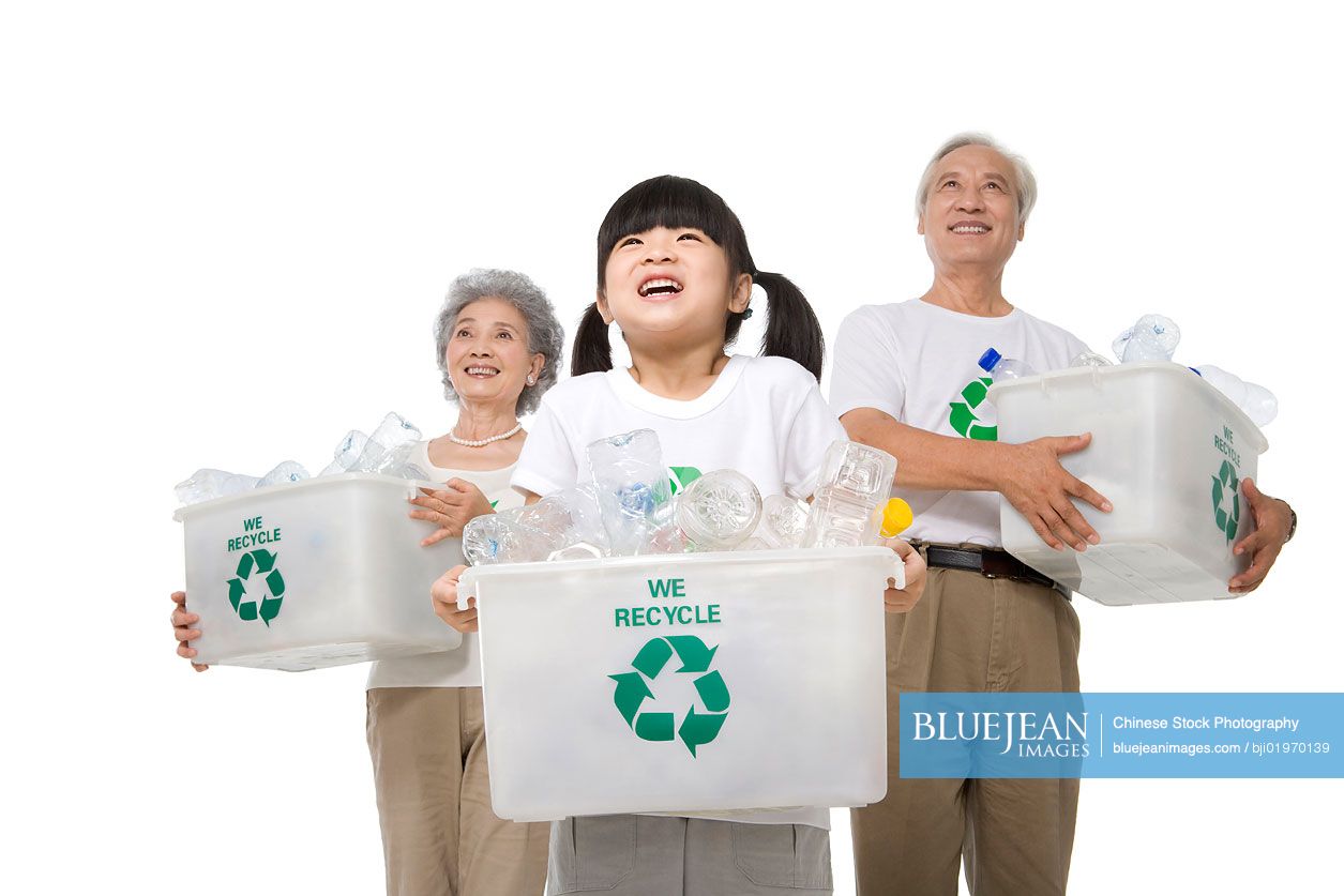 Portrait of an eco-friendly Chinese family