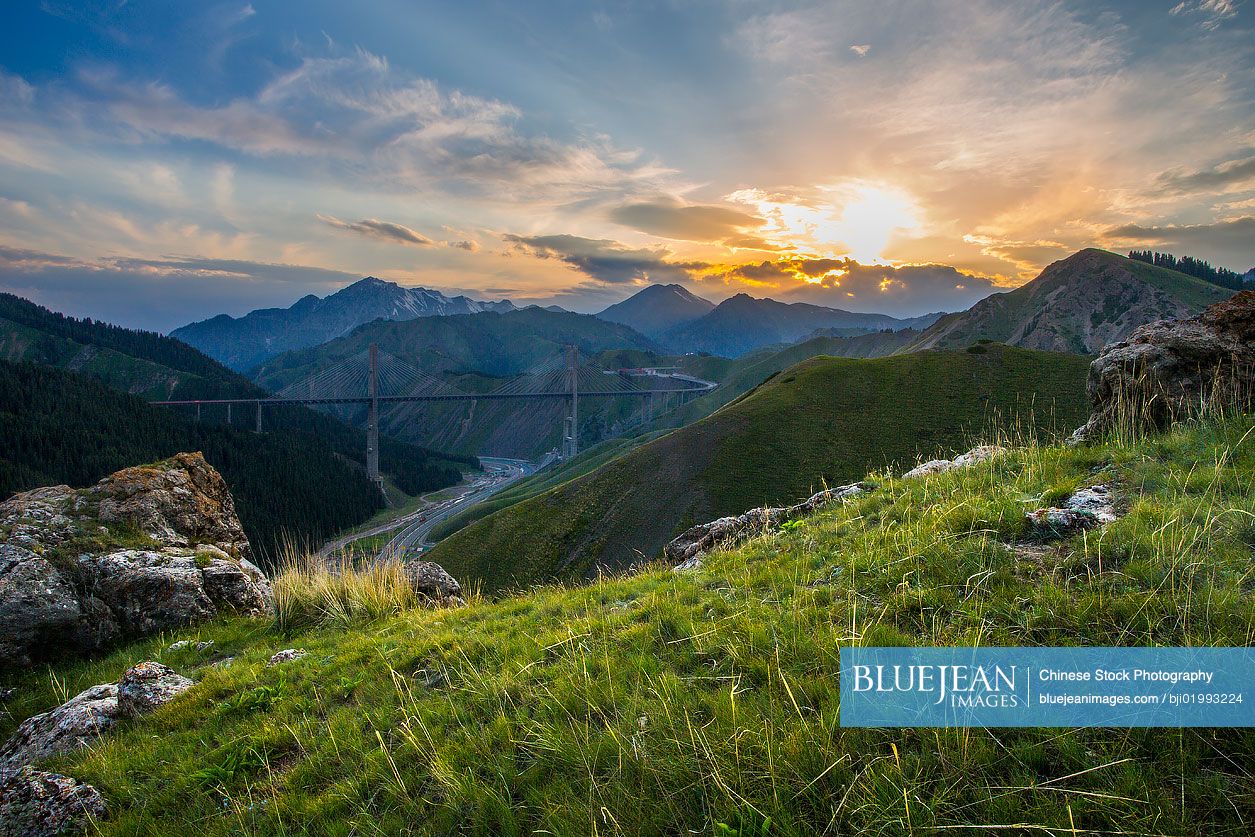 Sunrise on top of mountain