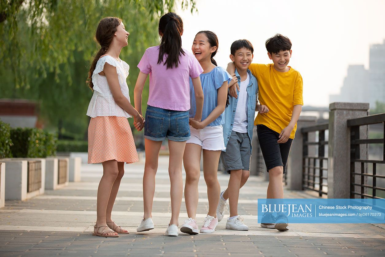 Teenagers having fun outdoors