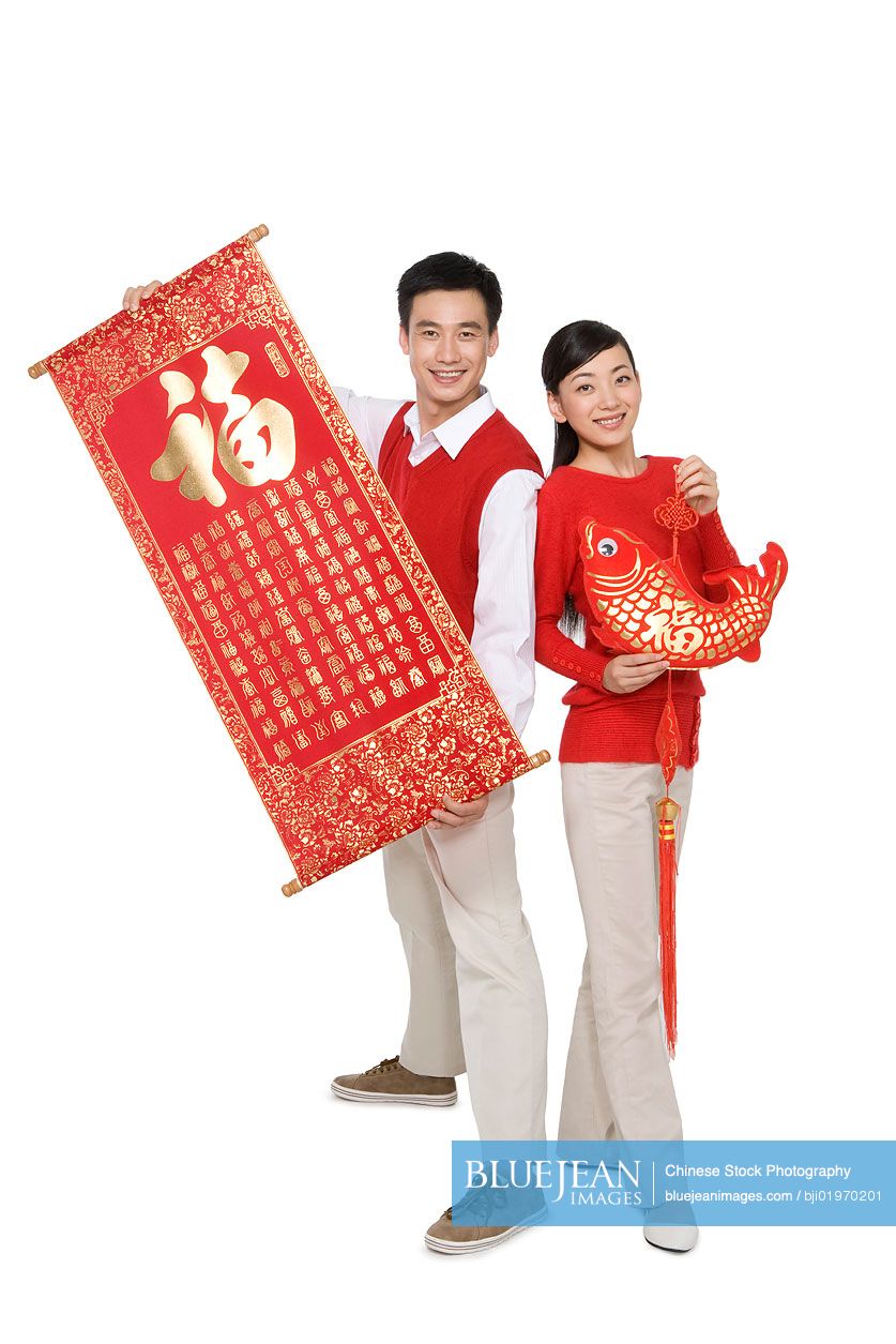 A couple celebrating Chinese New Years