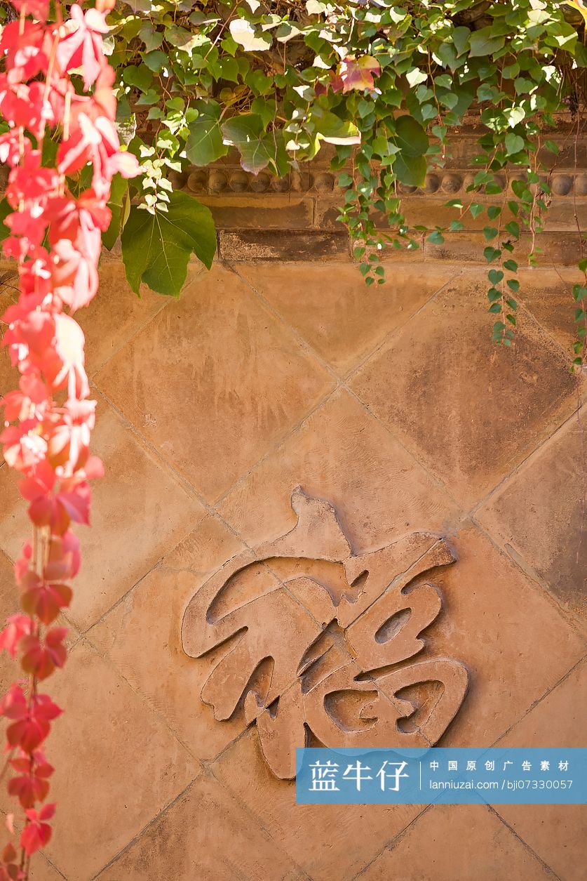 墙上刻着福字