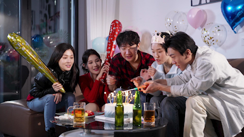 Young friends gathered for a fun birthday celebration