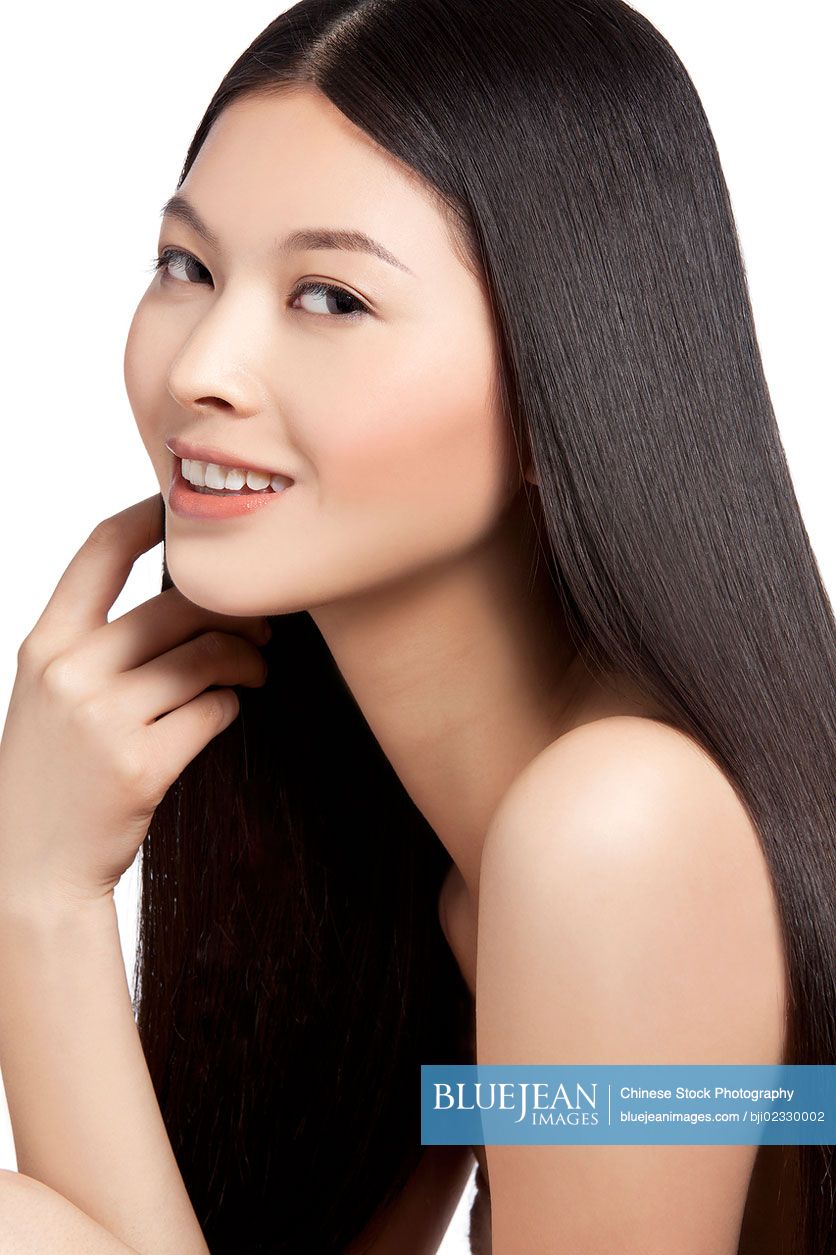 Young Chinese woman with long silky hair