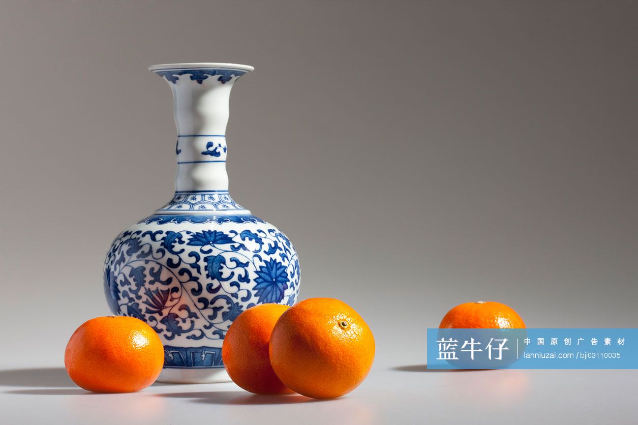 橘子和中国青花瓷