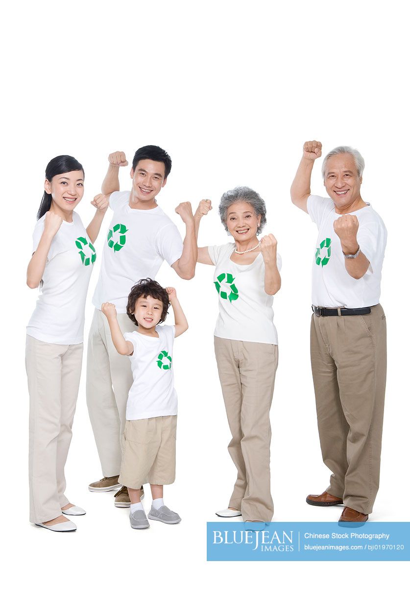 Portrait of an eco-friendly Chinese family