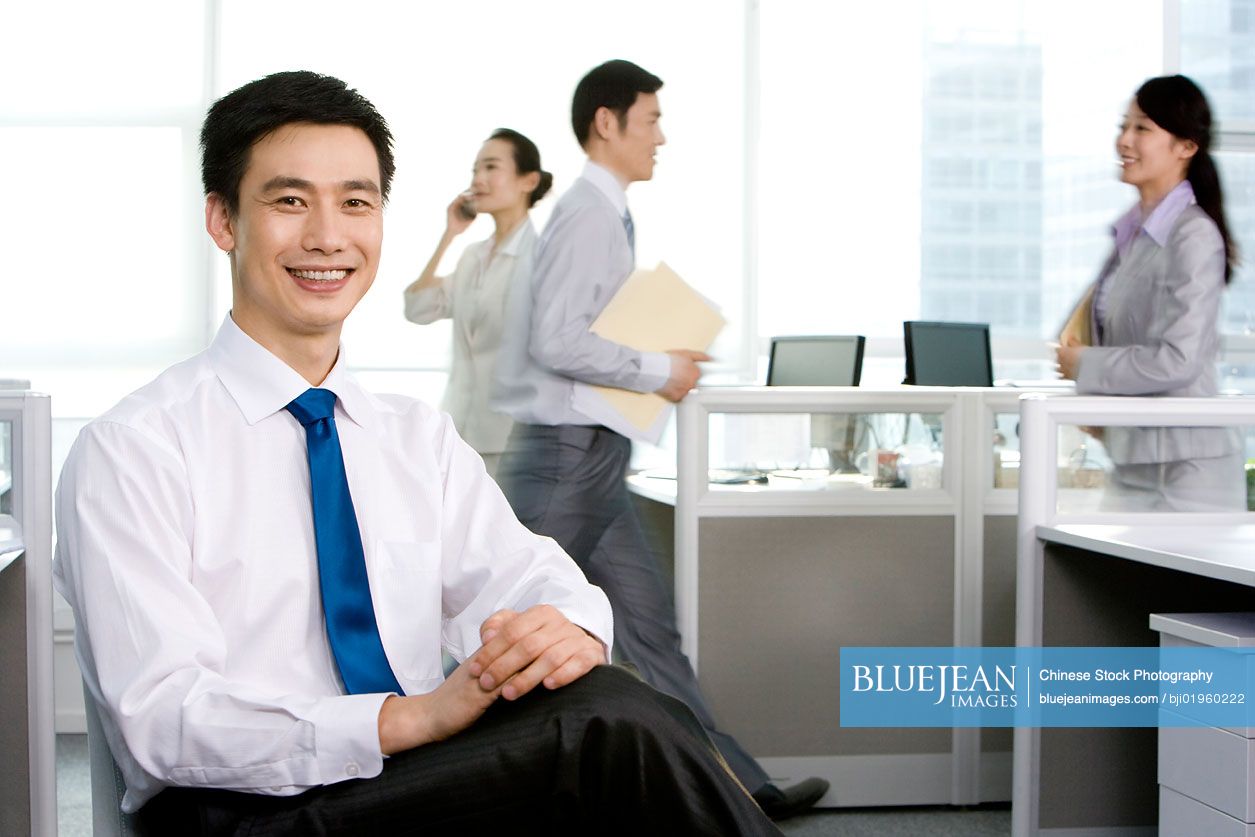 Chinese people working at the office