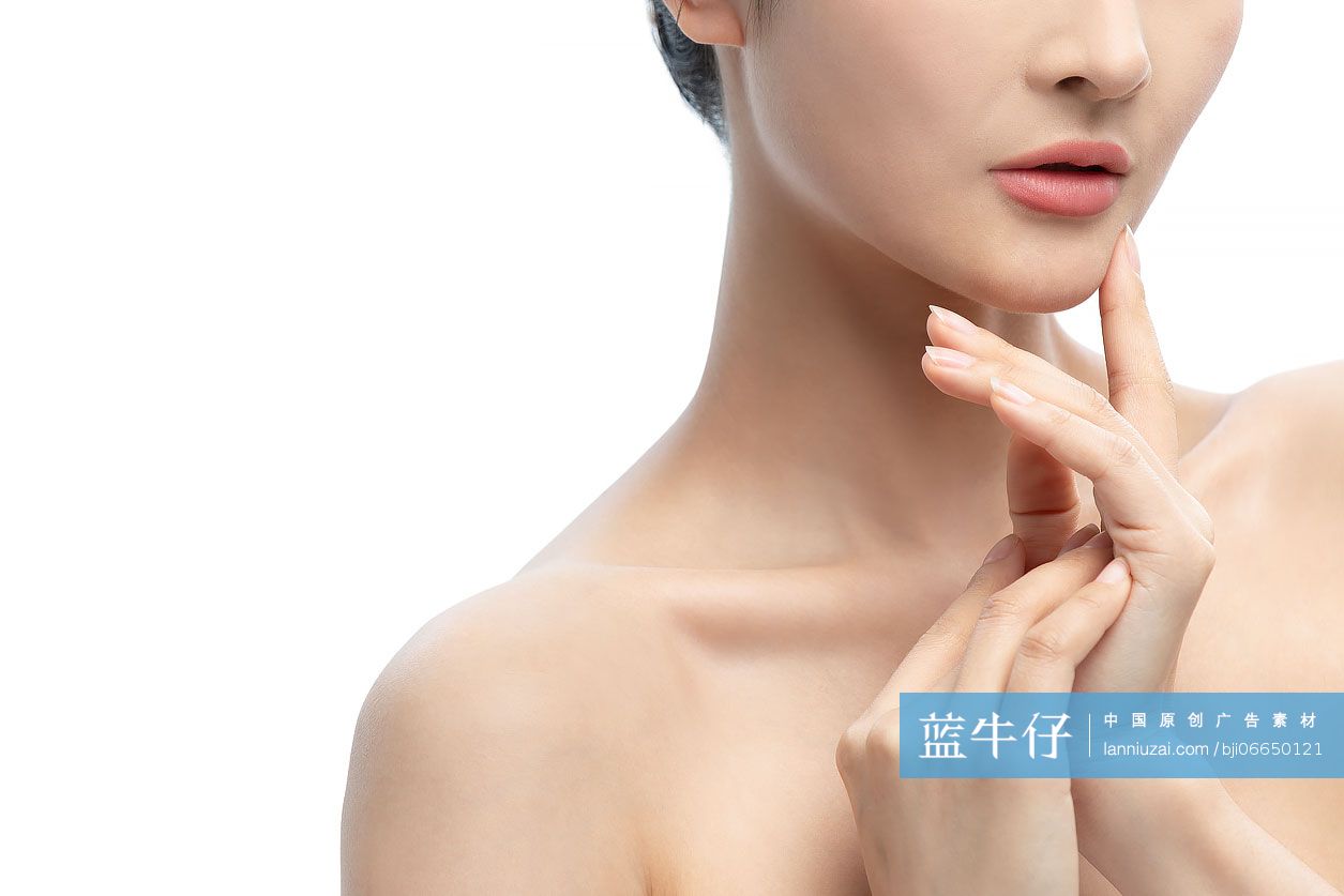 漂亮的年轻女子局部特写