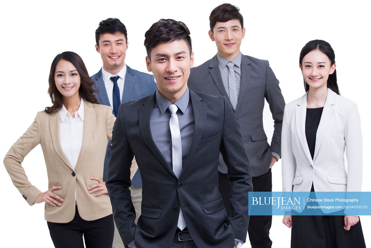 Group of successful Chinese business people