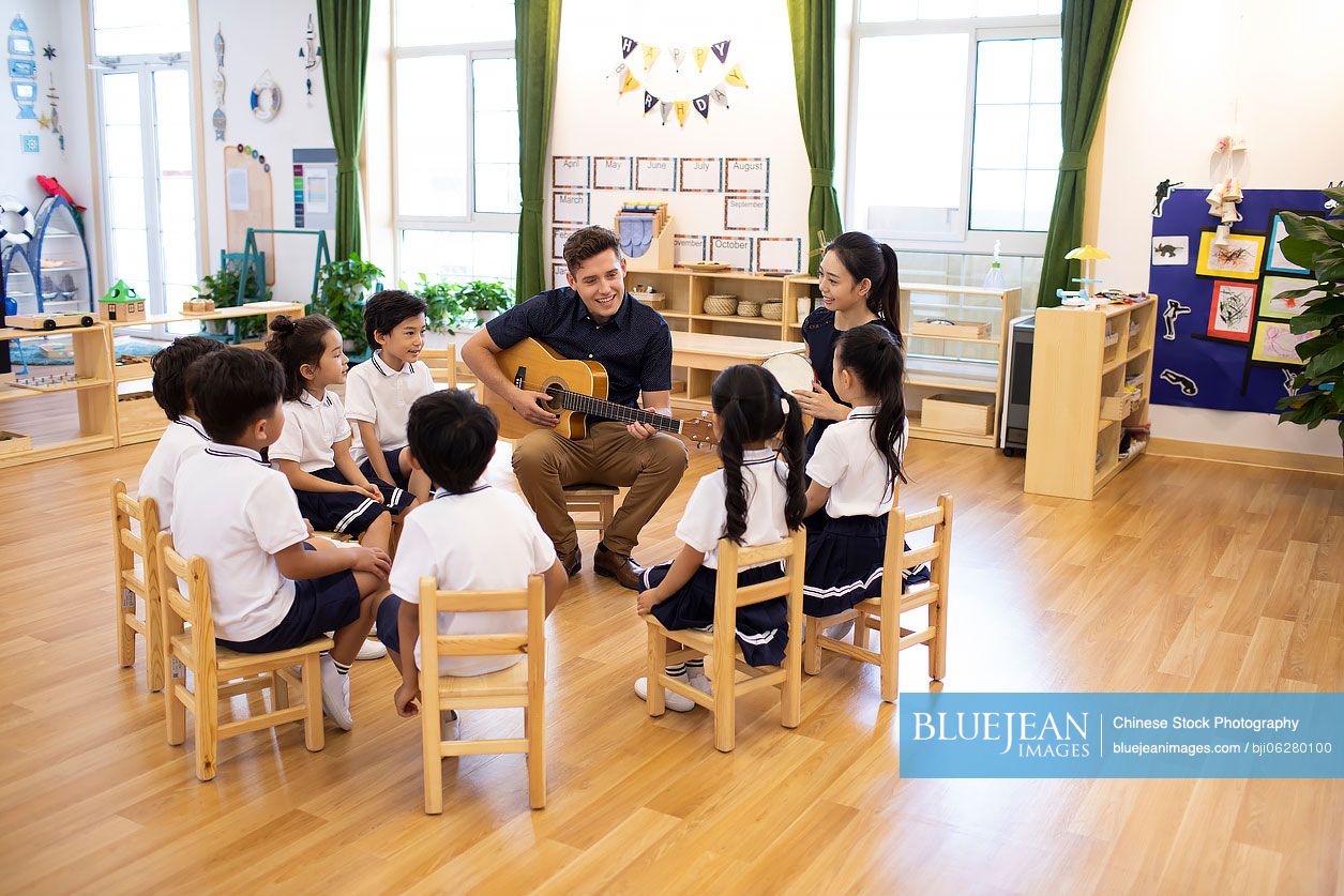 Music class in kindergarten