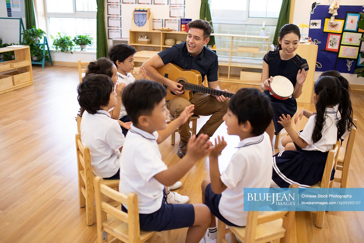 Music class in kindergarten