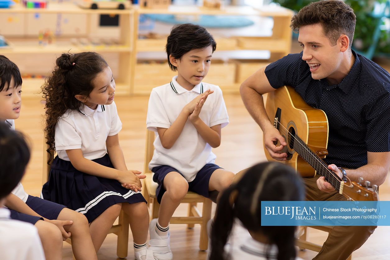 Music class in kindergarten