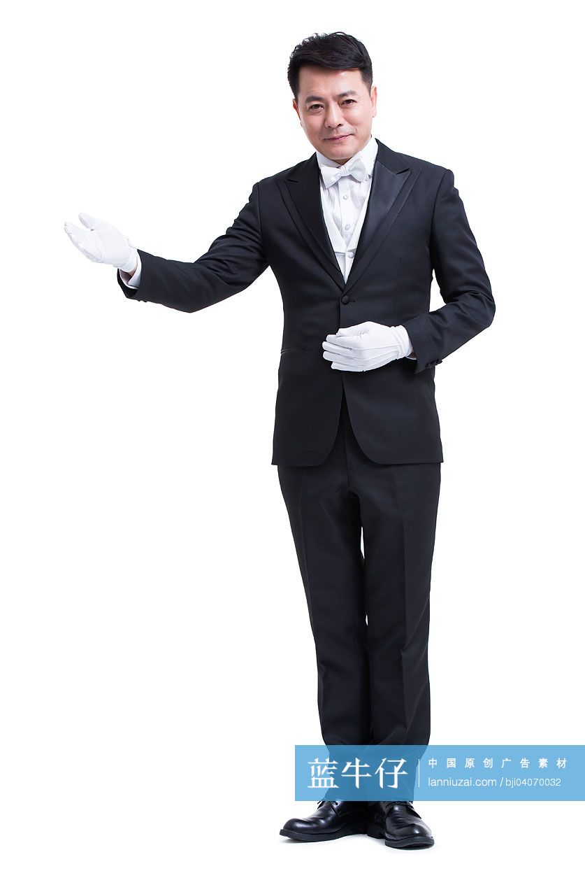 侍者做邀请手势