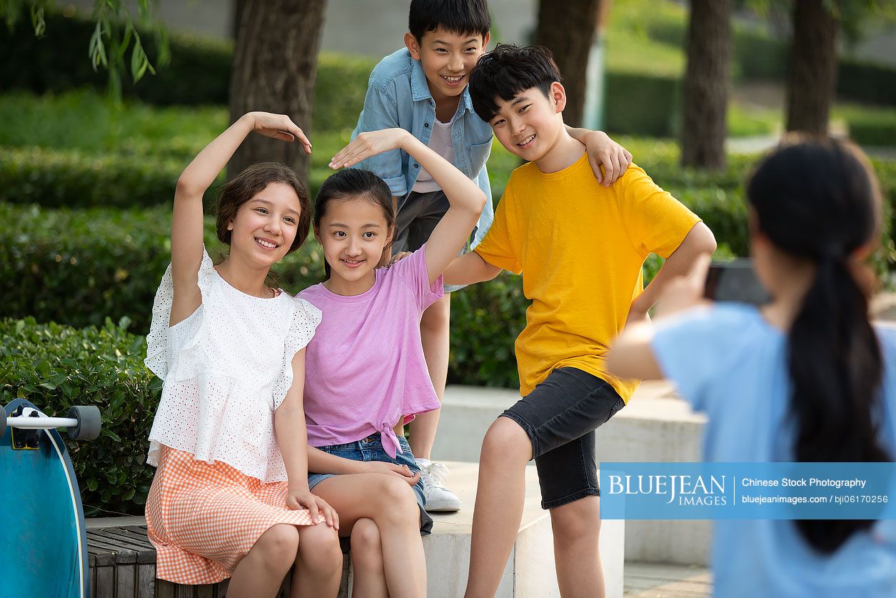 Teenagers having fun in park