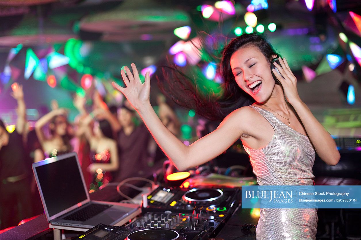 Chinese DJ in nightclub