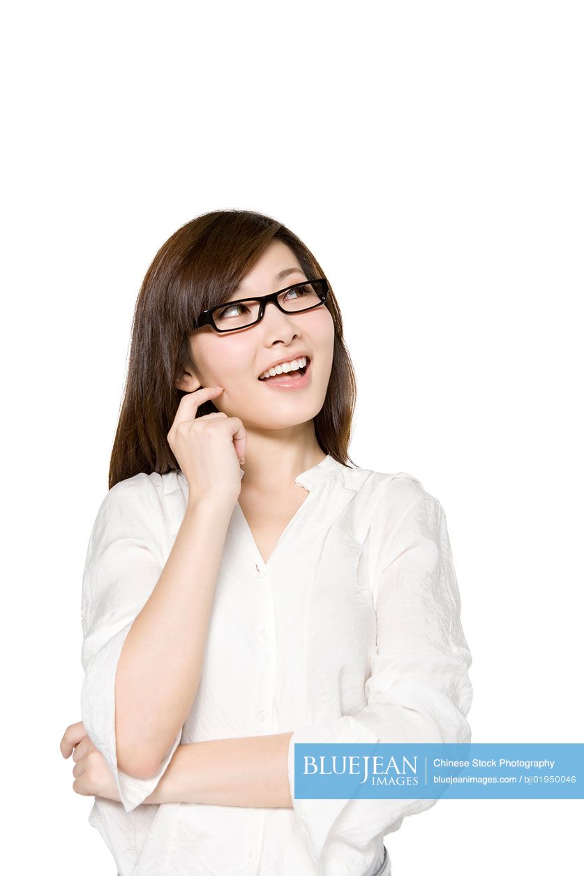Portrait of young Chinese woman with an idea