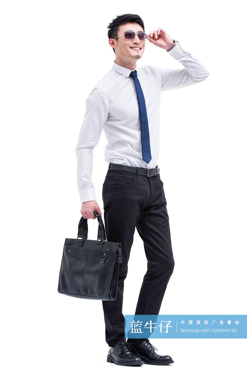 时尚的商务男士上班