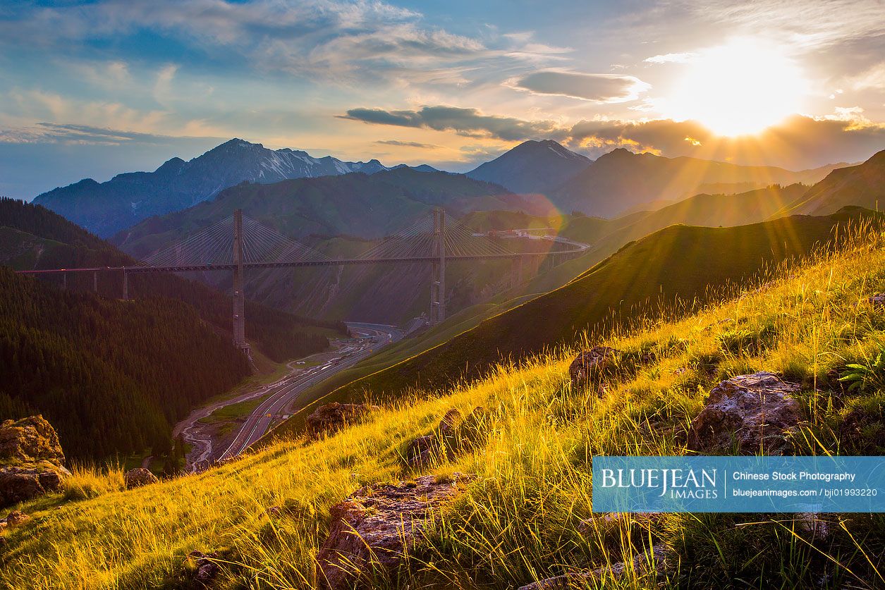 Sunrise on top of mountain